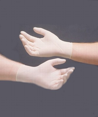HANDSCHOEN LATEX WIT M  100ST  DOOSJE